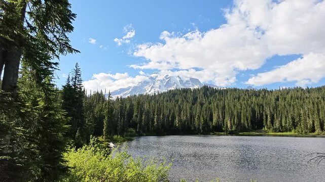Mount Rainier View from Reflection Lakes in Washington