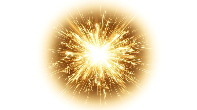 Golden Light Burst Explosion Effect.