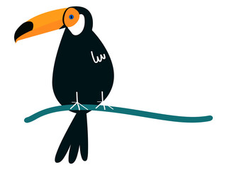 Fototapeta premium Toucan bird png illustration, transparent background