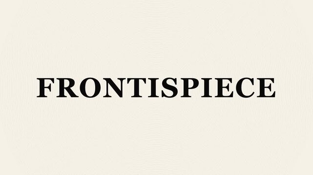 Frontispiece text animation on minimalist cream 4k background, for editorial and, book publishing projects