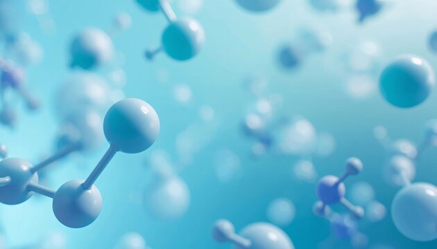 Soft Gradient Healthcare Background with Floating Abstract Molecule Shapes