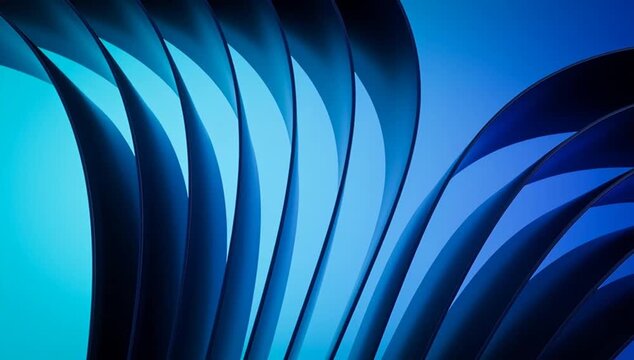 Abstract curve blue background modern pattern geometric shape minimal design with smooth wave line gradient light paper texture 3d render futuristic dynamic motion digital art contemporary style