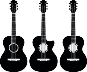 Obraz premium Three Guitar Body Shapes Comparison for Music Store 