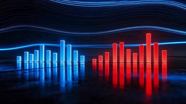 Colorful Bar Graph with Light Trails