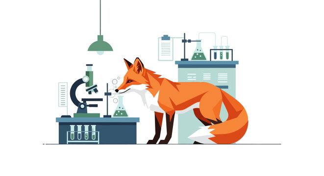 Fox in science lab