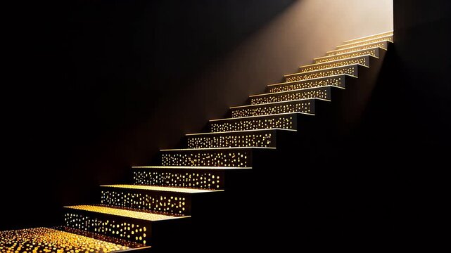 Staircase with illuminated steps