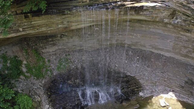 Layered Rock Cascade in Clifty Falls State Park Indiana