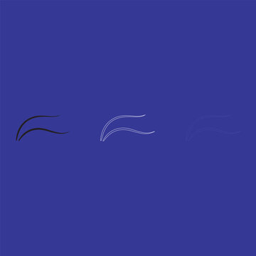 Minimal vector icon eyebrow shape black silhouette beauty art.