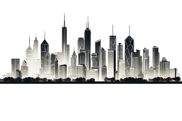 Fototapeta premium City skyscrapers architecture silhouette metropolis.