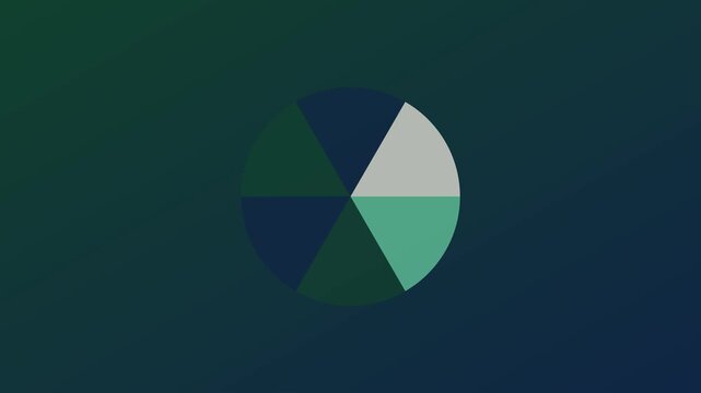 Animated abstract pie chart loading spinner with rotating colorful segments for data visualization and business analytics animation 4k