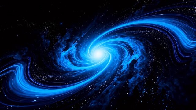 Blue spiral galaxy in space