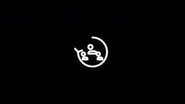 Premium scrum line icon animation with smooth reveal and seamless loop. Ideal for agile teams, software development, project planning, and productivity projects.