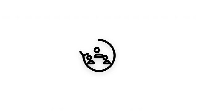 Premium scrum line icon animation with smooth reveal and seamless loop. Ideal for agile teams, software development, project planning, and productivity projects.