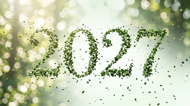 The year 2027 arrives naturally outdoors with greenery Environment and Viewpoint.