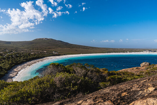 Lucky bay white sand beach with turquoise water