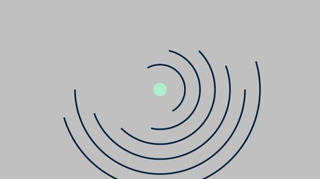 Minimalist abstract motion with pulsing concentric circles and central point animation 4k