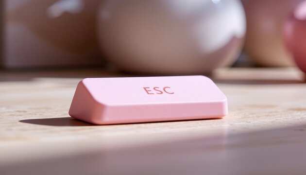 Pastel Pink Escape Key Modern Workspace