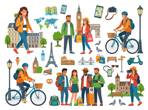 Travelers in European City.