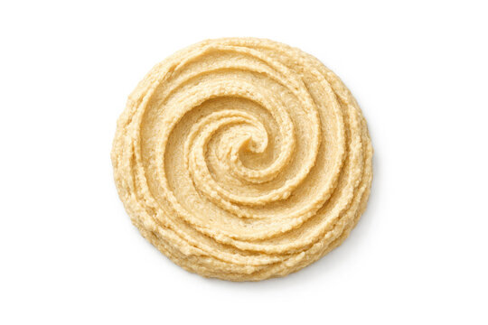 Golden spiral butter cookie, swirl shortbread biscuit close-up, baked pastry treat for dessert and snack packaging isolated PNG with Transparent Background