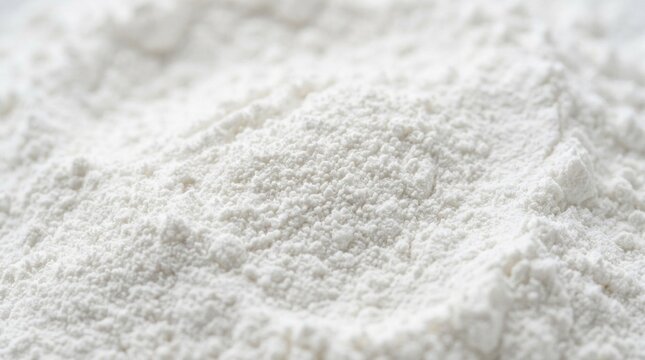 Detailed macro shot of white powder or flour mounds.