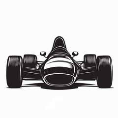 Obraz premium Old Style Formula Racing Car Vector Isolated On White Background