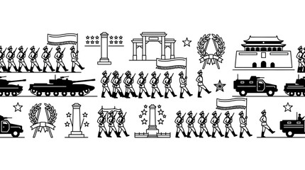 Obraz premium Military Parade Vector Illustration