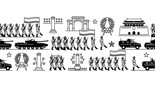 Military Parade Vector Illustration