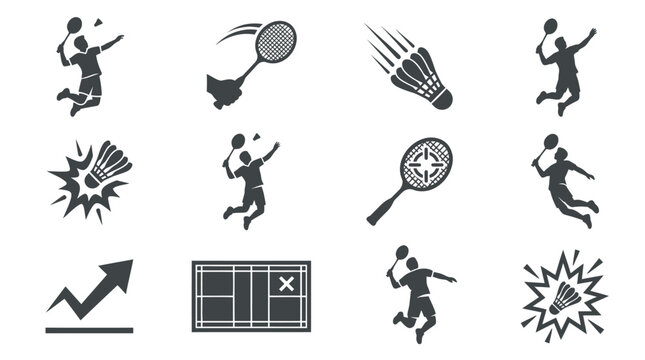 Badminton Player In Action Sports.