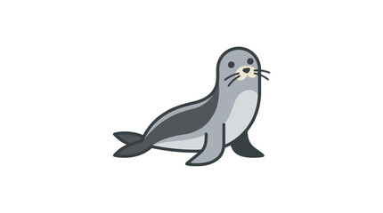 Cute cartoon seal animal character. © Bilal