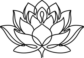 Minimalist continuous line art lotus flower illustration. © YouthIdea