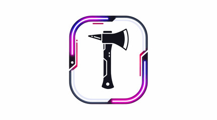 Fototapeta premium Firefighter axe icon, emergency tool, cybersecurity concept