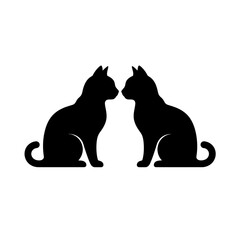 Black cat silhouettes, feline icons, pet illustrations, animal graphics silhouette © MD. SAIFUL