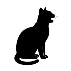 Black cat silhouette, feline icon, pet vector, animal graphic silhouette © MD. SAIFUL
