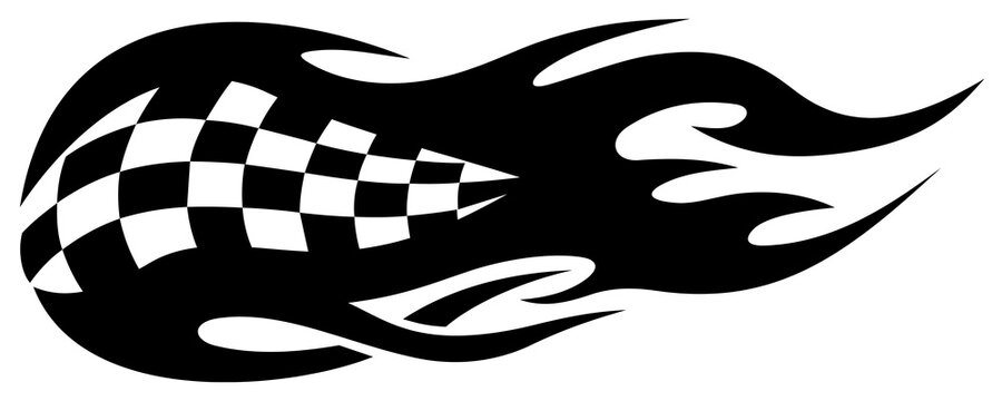 Tribal Flame Checkered Flag Decal