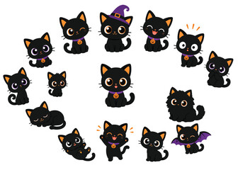 Halloween Black Cat Clipart Bundle © Md Shaikot