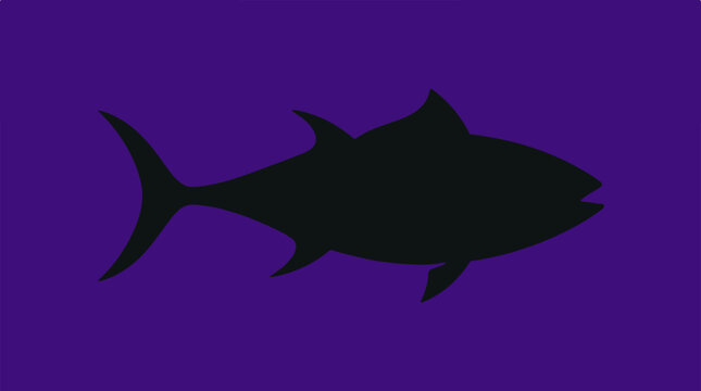 Silhouette of a Fish on a Purple Background.