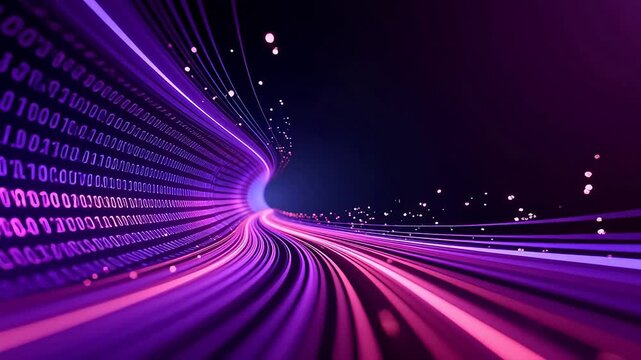 Abstract digital tunnel with binary code