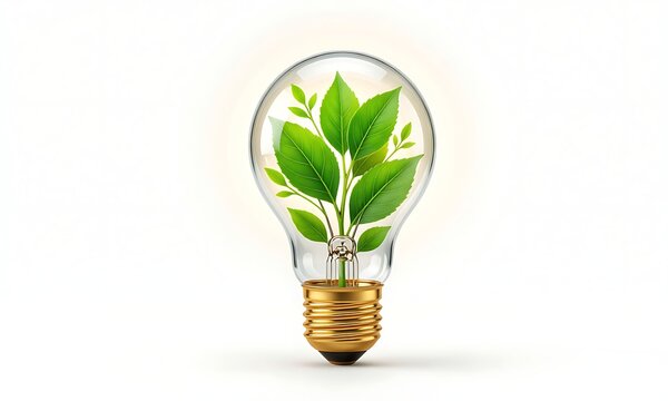 light bulb with plant