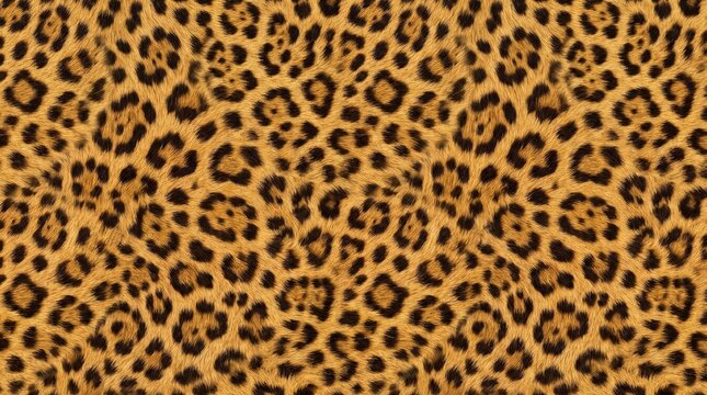 jaguar fur texture pattern featuring realistic golden fur with distinctive black rosettes in a seamless repeating design. Perfect for fashion prints, textile design, wallpaper, upholstery, 