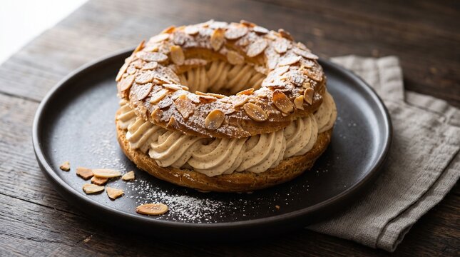 Traditional French Paris-Brest Pastry Ring