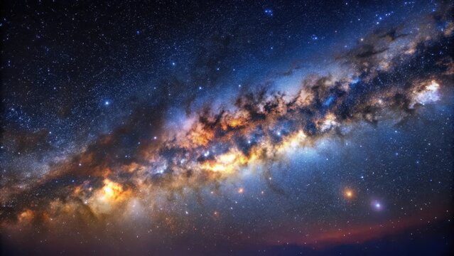 Milky way with stars and space dust at night