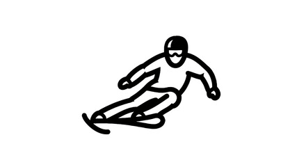Fototapeta premium Illustration of a skier in dynamic action pose.