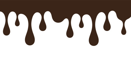 Dark melted chocolate dripping down in a smooth liquid pattern © azad