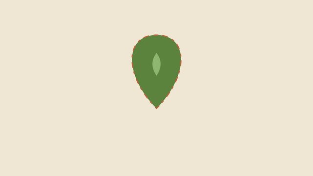 Minimalist green map pin animation with leaf symbol for location and sustainability concepts 4k location sustainability