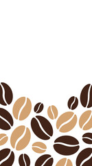 Obraz premium Roasted coffee beans in dark brown and light tan colors arranged in a vertical pattern