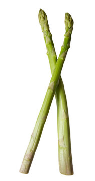 アスパラガス 交差して並べられた2本の切り抜き グリーンアスパラ 野菜食材素材