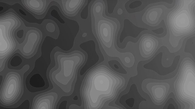 Abstract grayscale background with layered organic contour shapes and smooth tonal gradients. Modern minimalist composition featuring topographic textures, flowing biomorphic forms