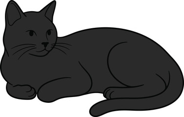 Black cat lying down © Poli