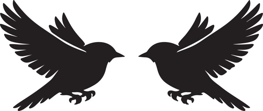 Eastern Bluebird silhouette collection vector bird wildlife design.