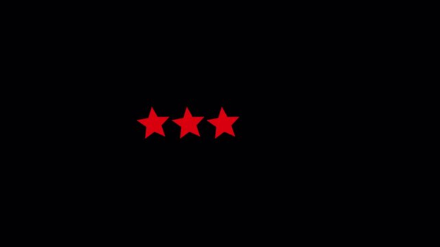 Five shining stars symbolizing peoples choice , perfect for feedback related concepts, ratings, recommendations, and positive evaluations for businesses with Alpha Channel in 4K